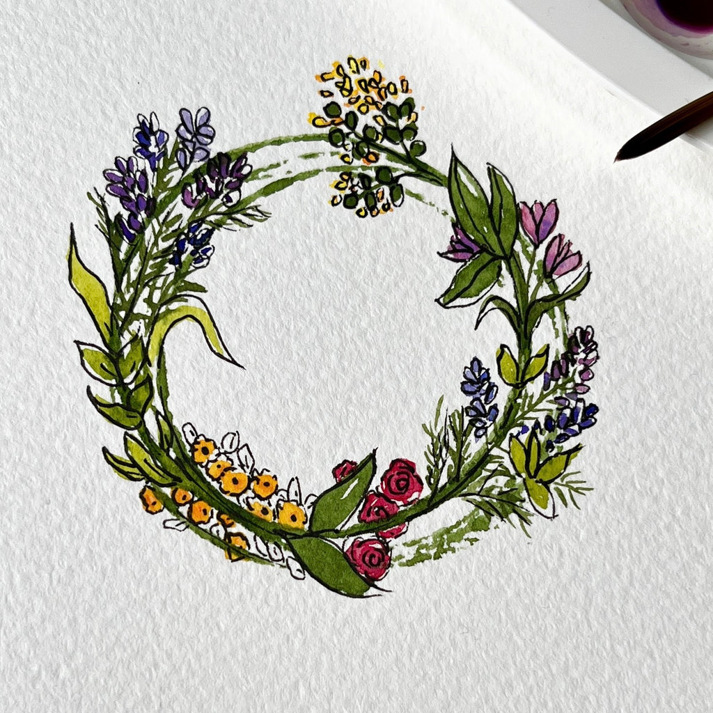 Simple floral wreath