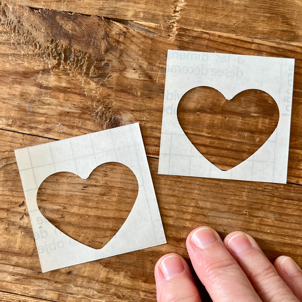 Clear tape heart template 2 inch (50mm) x 10