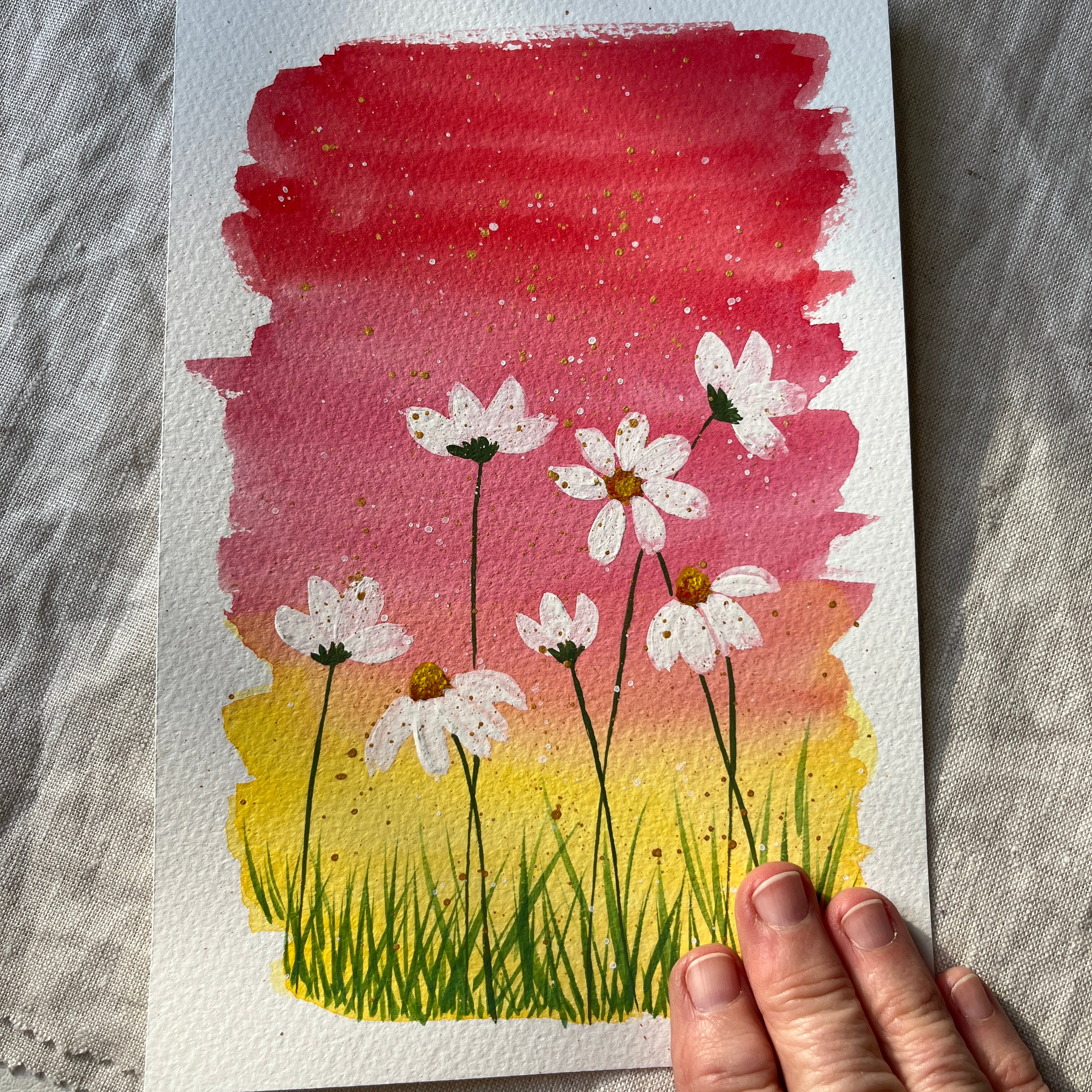 Gouache daisies