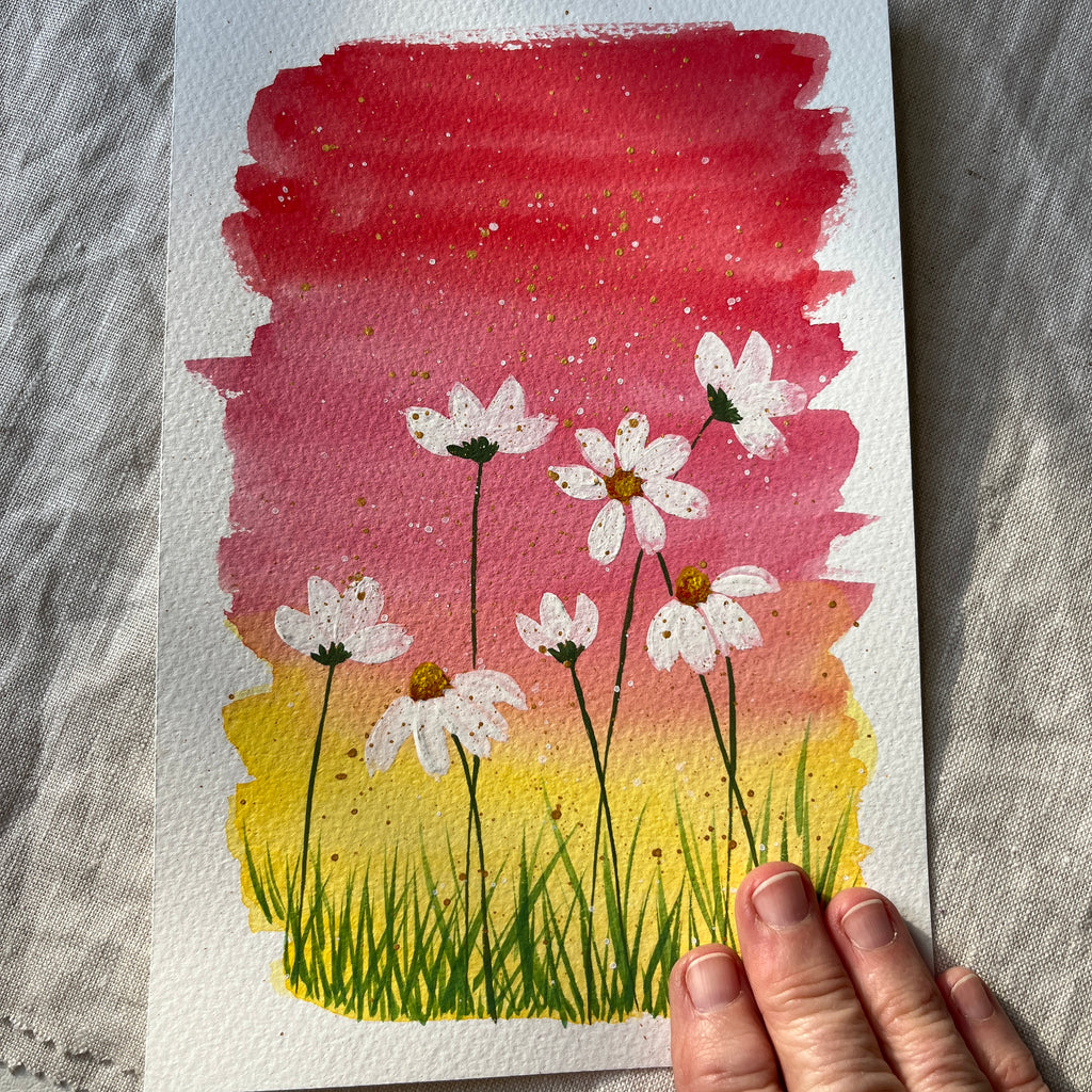 Gouache daisies