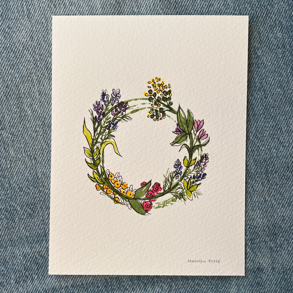 Simple floral wreath