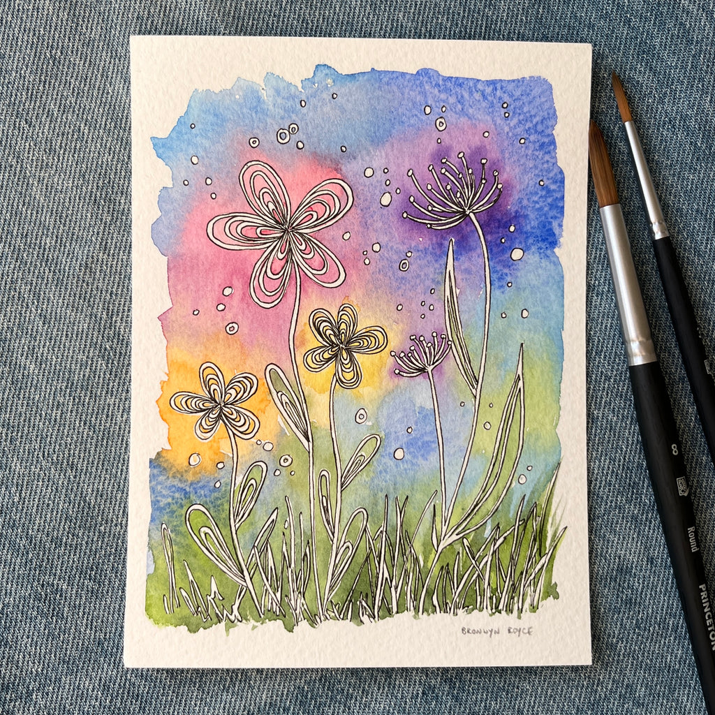 Flowers in ink