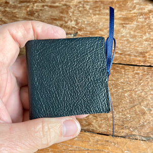 Square handmade mini journal in genuine leather - blank pages