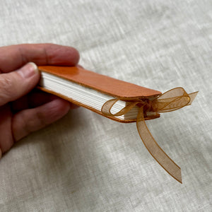Slim handmade mini journal in genuine leather - blank pages
