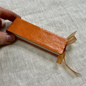 Slim handmade mini journal in genuine leather - blank pages