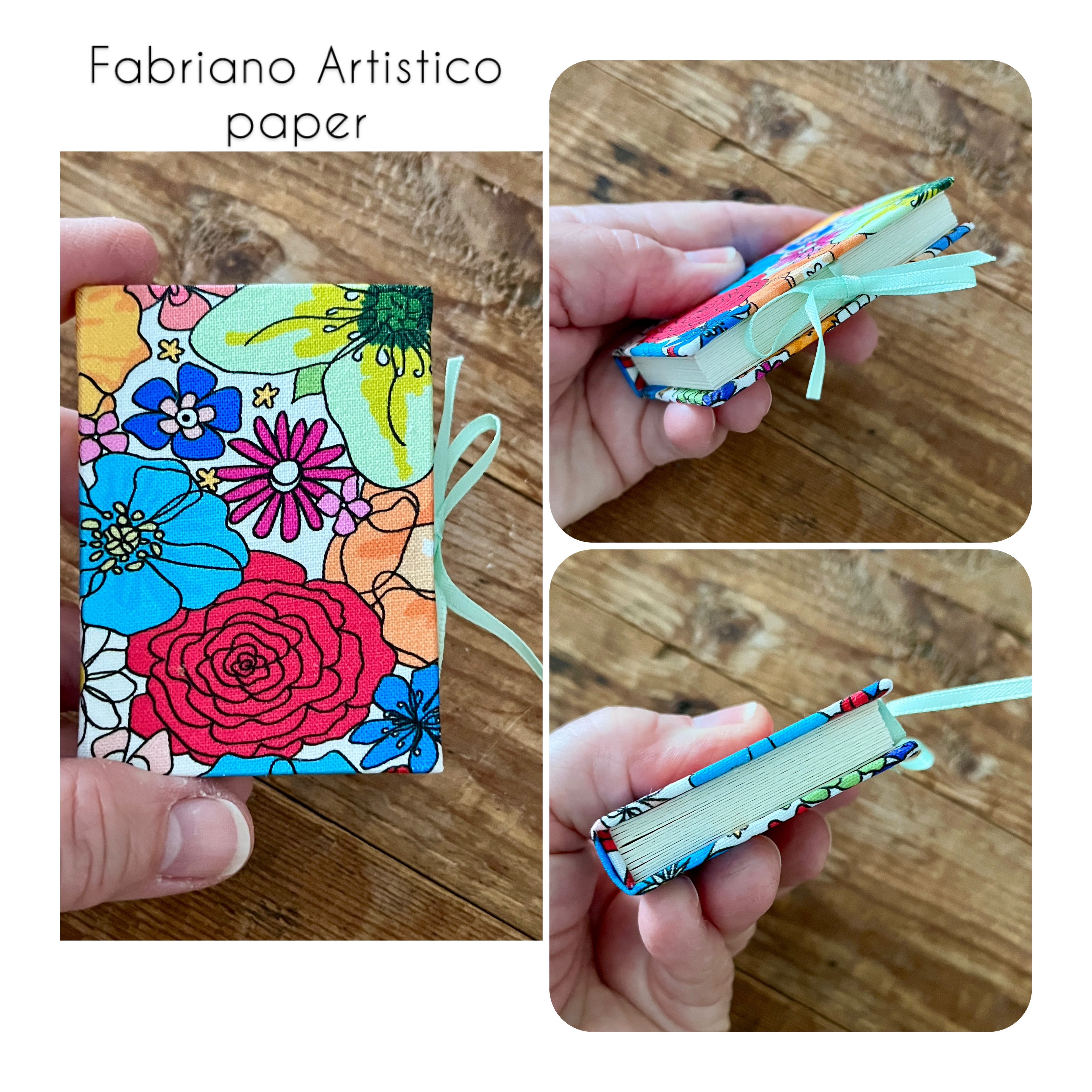 Midi handmade journal with fabric cover - blank pages