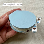 Round handmade mini journal 2.5" in genuine leather - blank pages