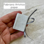 Tiny handmade mini journal in metallic on genuine leather - blank pages