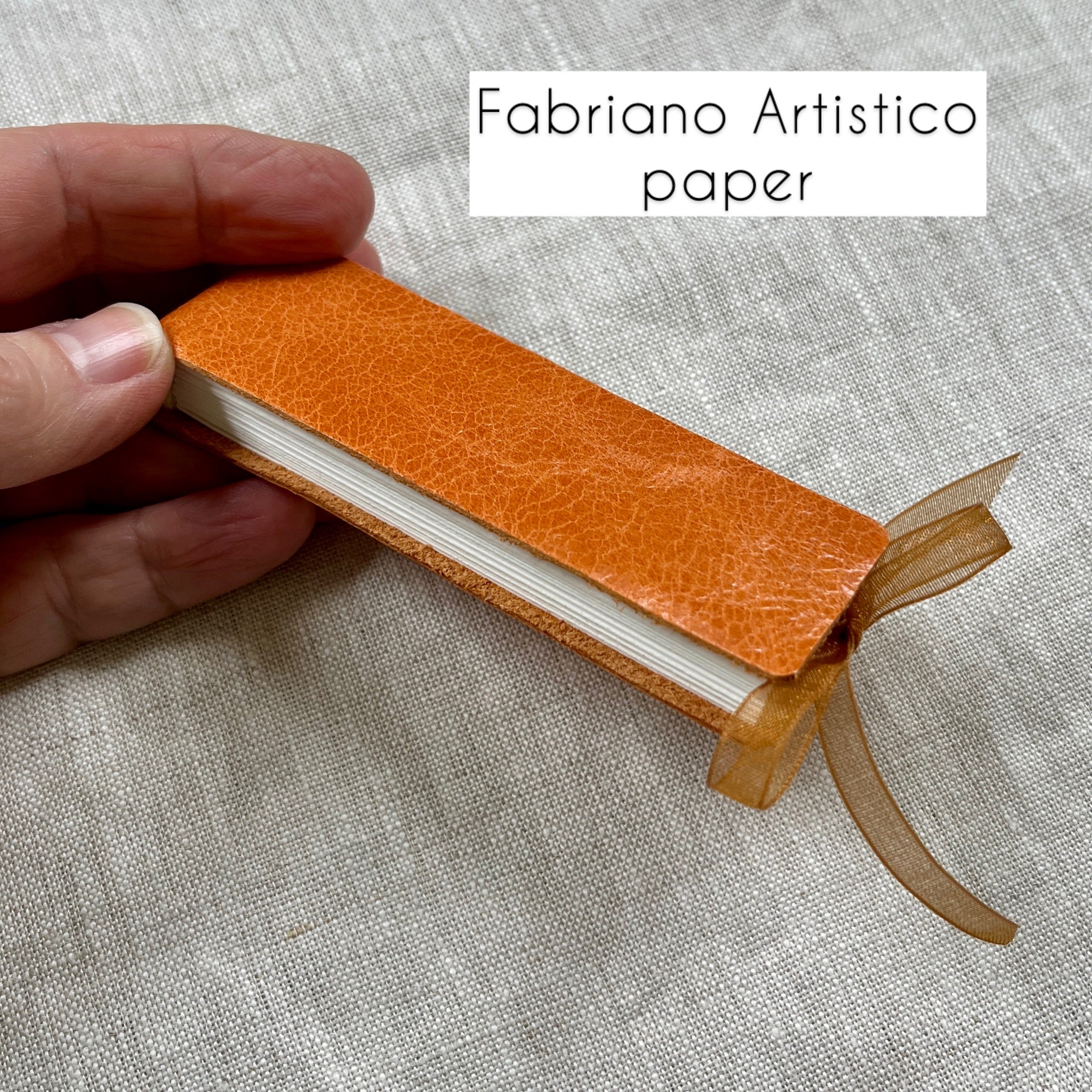 Slim handmade mini journal in genuine leather - blank pages