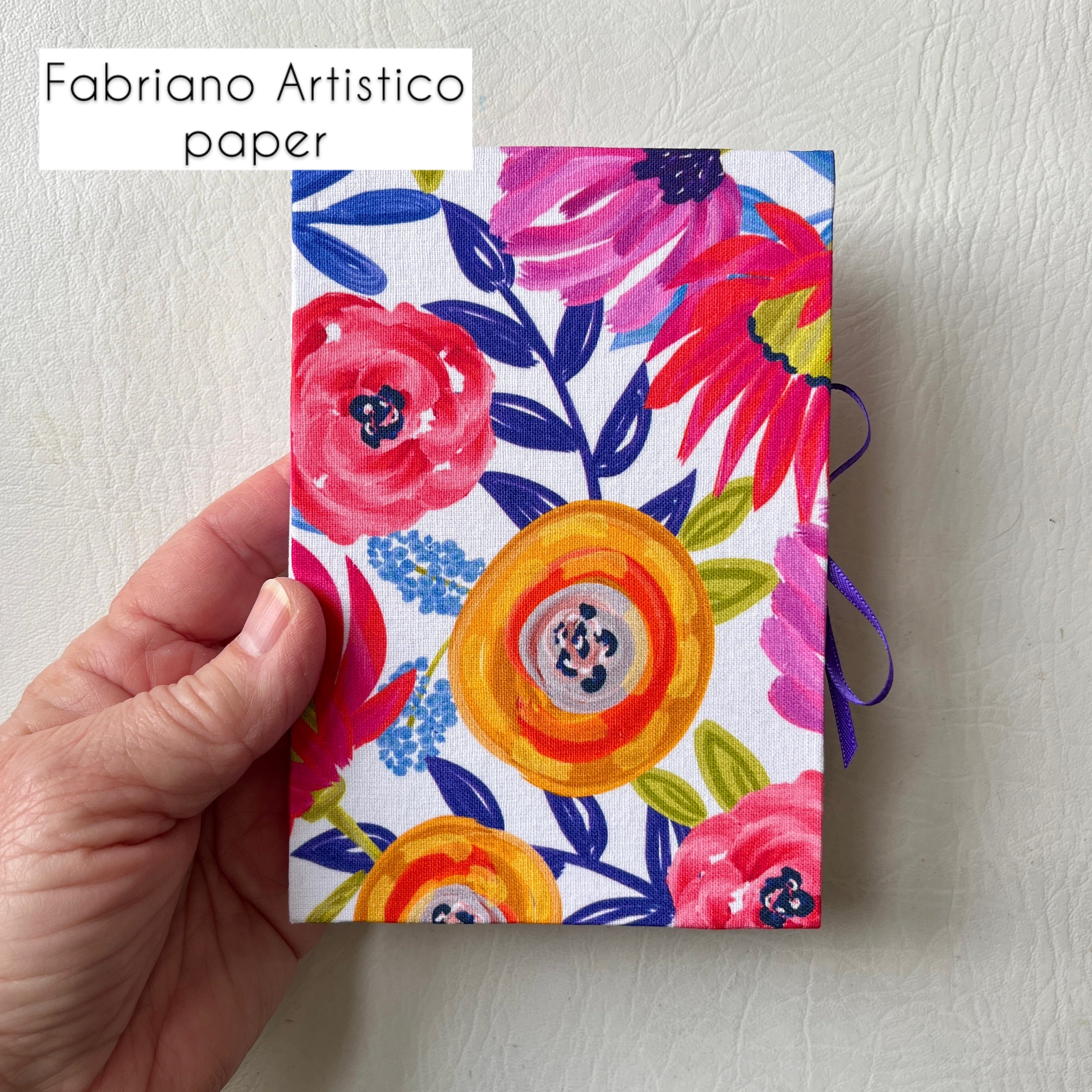 Handmade lie-flat journal - blank Fabriano Artistico pages