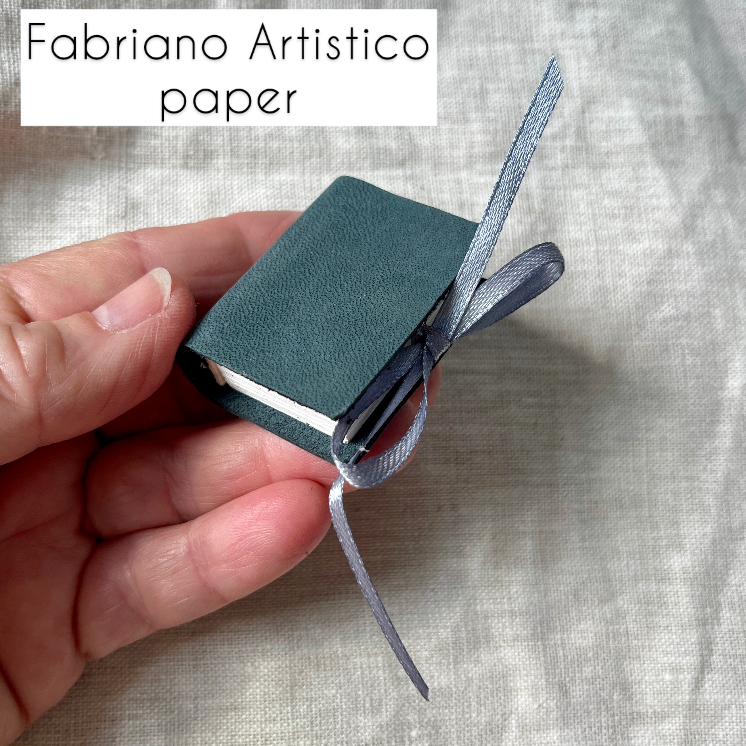 Tiny handmade mini journal in genuine leather - blank pages