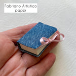 Tiny handmade mini journal in denim - blank pages