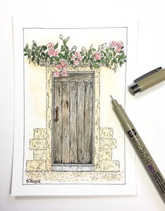 Rose-covered doorway