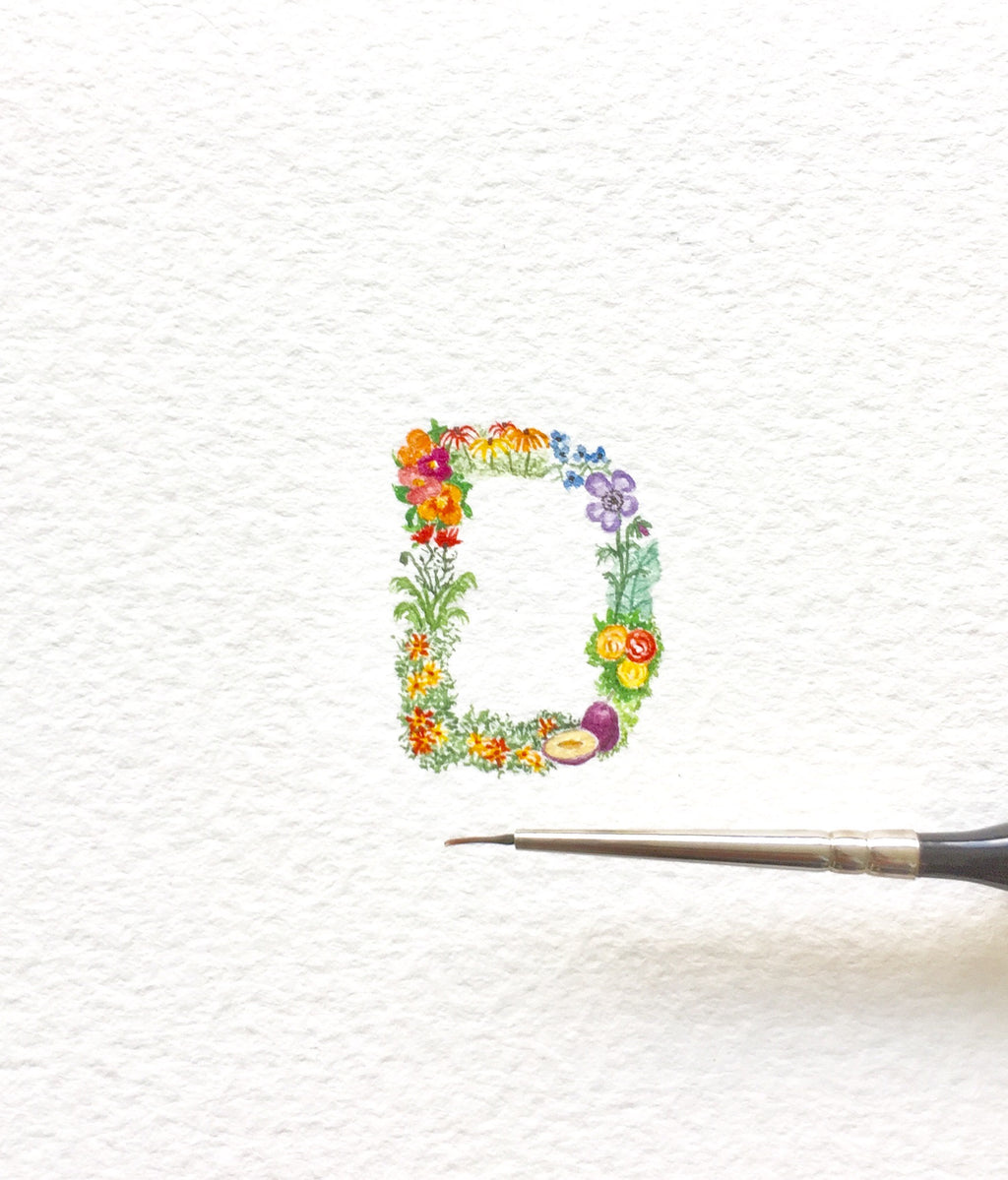 Flower Alphabet D