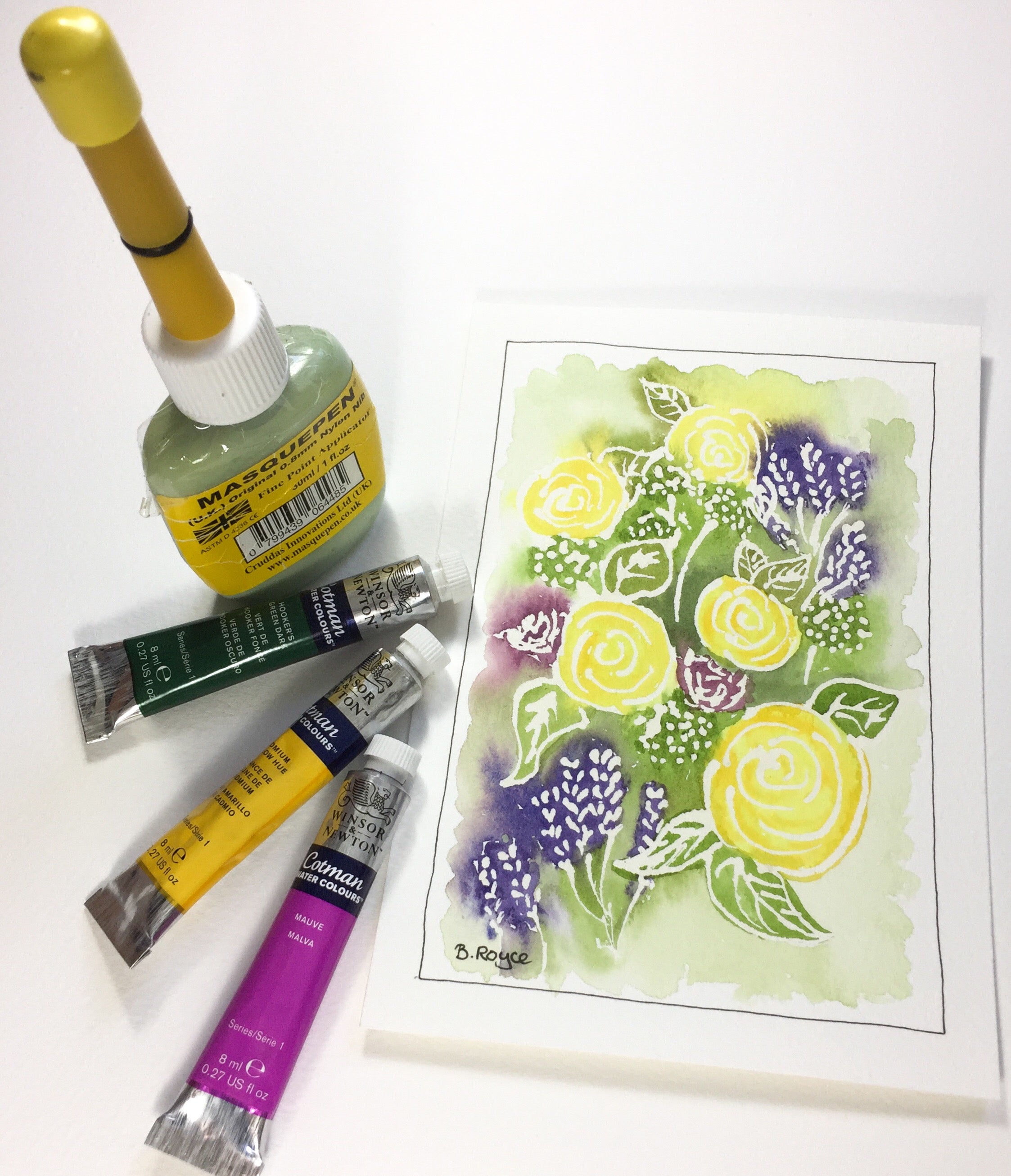 Masking fluid squiggles