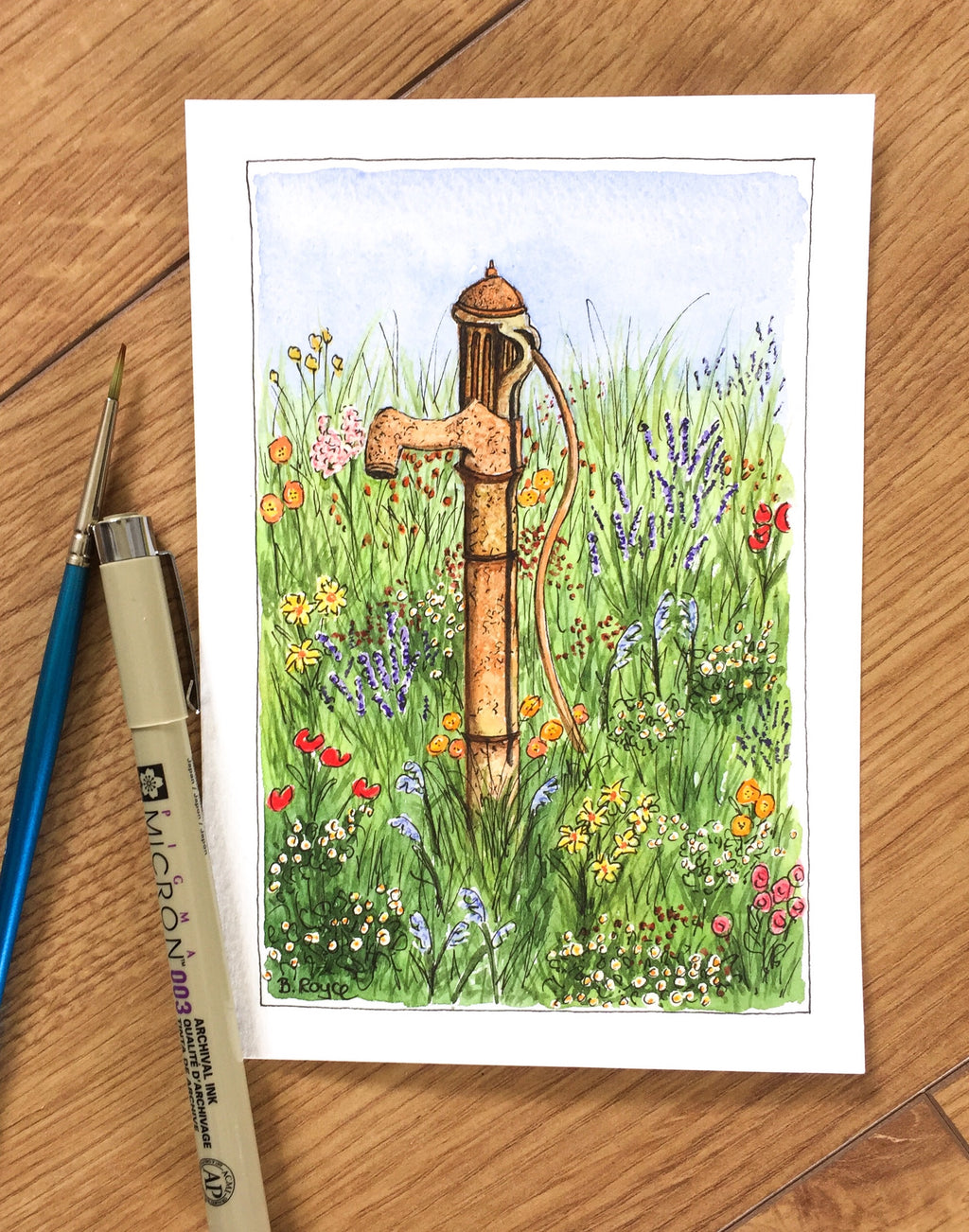 Wildflowers and standpipe