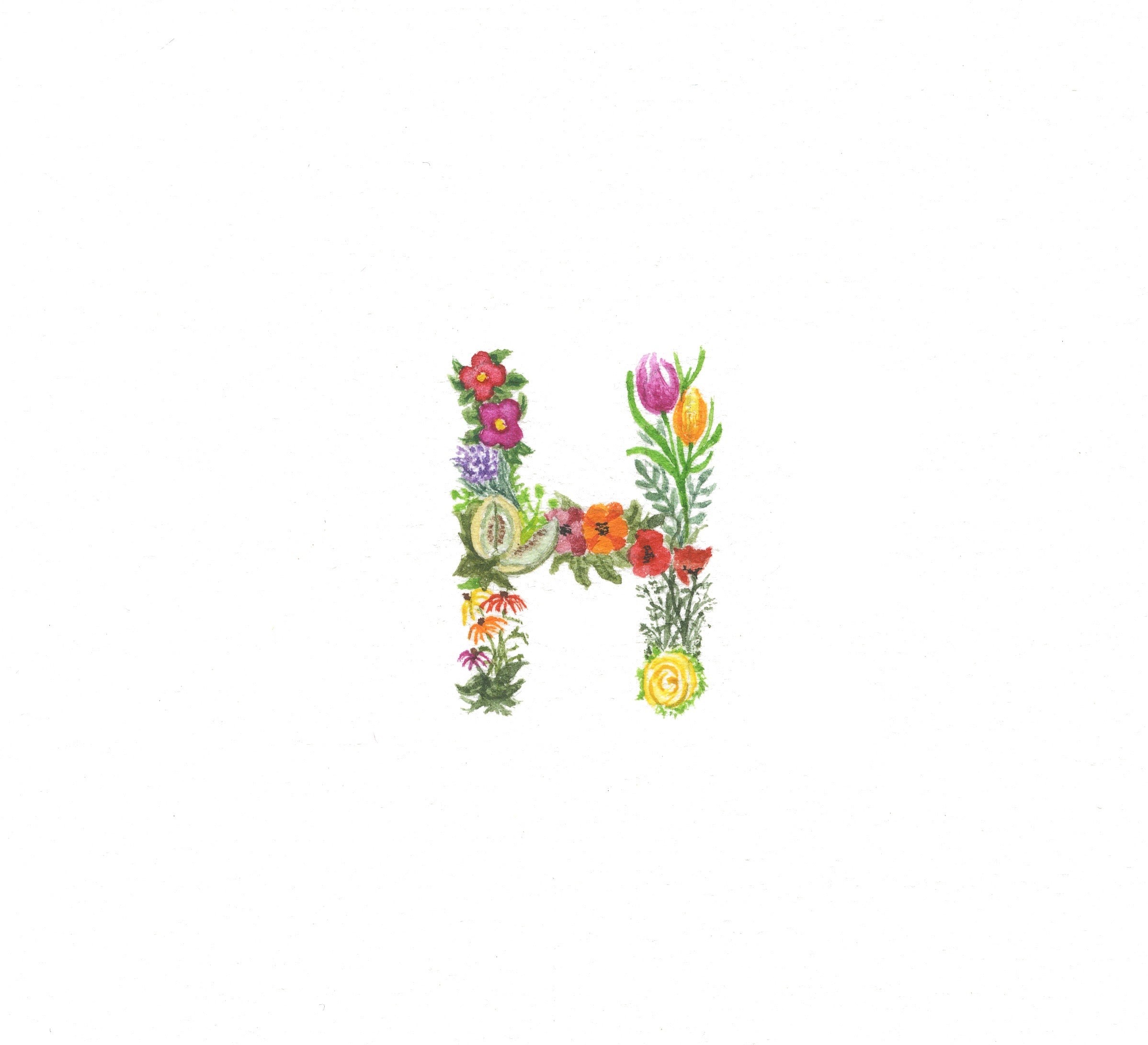 Flower Alphabet H